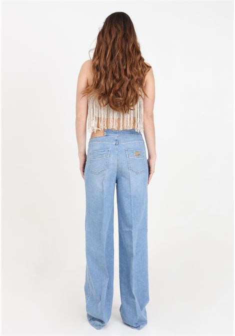 Women's palazzo jeans with jewel detail on the side SIMONA CORSELLINI | P24CPPAD06-03-C03600080557